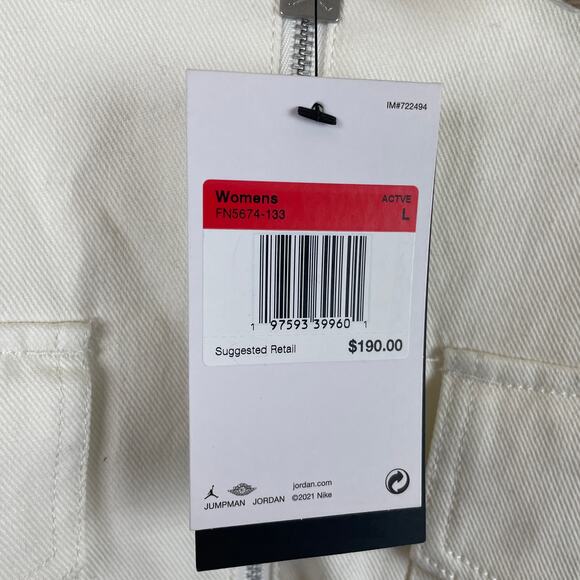 Jordan Renegade Canvas Jacket Full Zip Women's White Air Nike FN5674-133 Size L - Picture 5 of 12